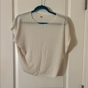 Uniqlo Cream Ribbed Blouse